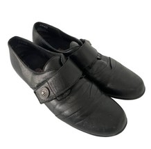 MUNRO Black Leather Slip On Loafers Monk Strap Low Top Comfort Womens Sz 8 N - £19.62 GBP