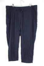 Talbots 18WP Navy Blue Tencel Lyocell Pull On Drawstring Pants - £22.77 GBP