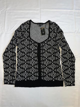 MSRP $70 Inc International Concepts Printed Tie-Detail Sweater Black Size XL - £9.04 GBP