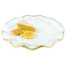 13 Mouth Blown Wavy Edge Gold Leaf Platter Or Charger - £88.66 GBP