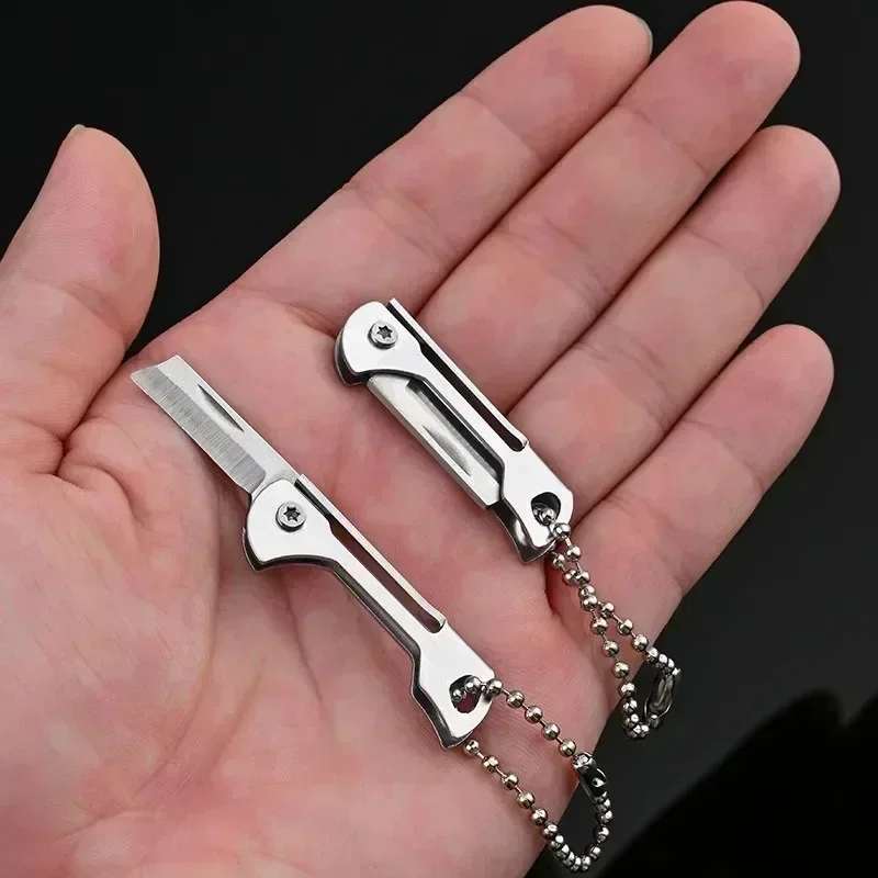 1Pc Outdoor Camping Supplies Stainless Steel Folding Knife Mini Square Head - £6.78 GBP+