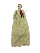 Porcelain Face &amp; Hands White Victorian Dressed Lap Doll, 10&quot; tall - $14.76