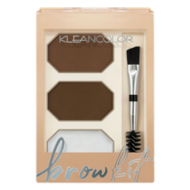 KleanColor 3-Piece Brow Kit - Powder, Wax, Applicator - *MEDIUM-DEEP BROWN* - $4.99