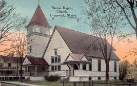 BRUNSWICK MAINE BEREAN BAPTIST CHURCH~1910s POSTCARD - $3.94