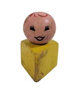 Vintage Fisher Price Little People WOODEN yellow triangle with red Hair 60s - €14,31 EUR