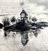 House By The Pond Albrecht Durer 1950 Landscape Art Plate Print Phaidon ... - £31.41 GBP