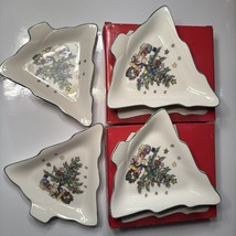 VTG Set of 4 Nikko Happy Holidays Candy Dishes Christmastime Tree Shape ... - $184.46 MXN