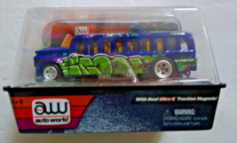 AUTO WORLD 4-GEAR ULTRA G CARFFITI S&#39;COOL BUS REL SLOT RACER NIB - $56.09