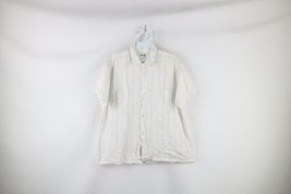 Vintage 50s Rockabilly Mens Large Satin Striped Supima Cotton Button Shirt USA - £63.46 GBP