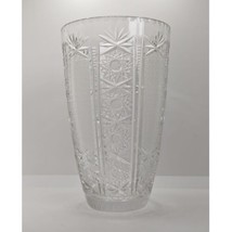 Polish Crystal Glass Vase by Zawercie, Hand Cut Hobstar Pattern, Vintage - $42.77