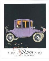 1918 MILBURN Light Electric Car Advertising Poster ORIGINAL Purple - $123.75