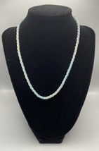 Signed Nolan Miller Twisted 3 Strands Blue Seed Bead 16” Necklace 3” Extender - £7.83 GBP