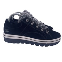 Skechers Street Cleats 2 Cold Front Shoes Leather Faux Fur Black Lace Up... - £35.02 GBP