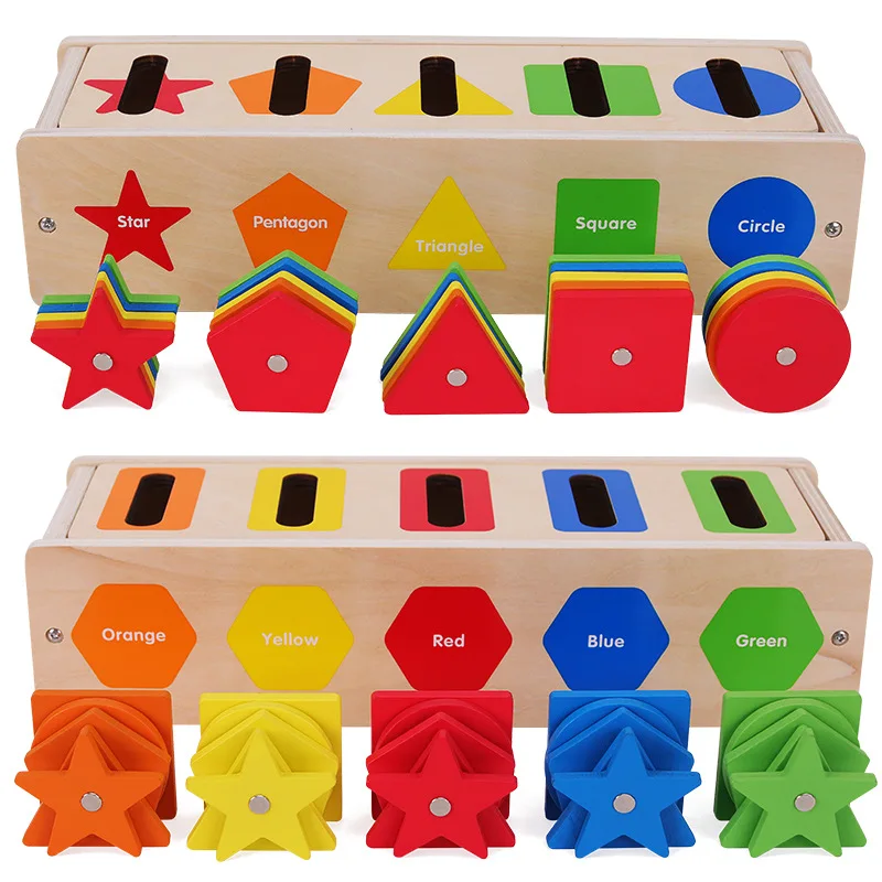 Montessori Teaching Aids Classification Box Magnetic Fishing Geometry Color - £23.31 GBP