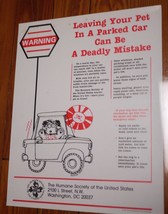 Vtg 1983 Animal Activist Keep Dogs Out Hot Cars Humane Society Pet Safety Poster - £39.30 GBP