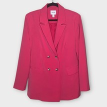NINE WEST pink double breasted boyfriend blazer jacket size 10 preppy of... - €33,17 EUR