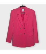 NINE WEST pink double breasted boyfriend blazer jacket size 10 preppy of... - €33,17 EUR