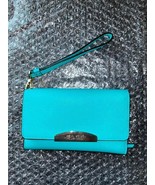 Henri Bendel Tri-Fold Wallet in Teal Color with Gold Ascents, Great cond... - $71.20