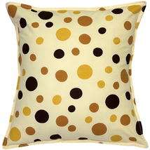 Polka Dot Confetti Yellow Cotton Throw Pillow 17X17, Complete with Pillo... - $31.45