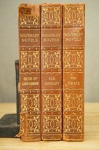 Antique Hb Book Lot 3 Waverly Novels Sir Walter Scott Old Mortality The Pirate - £77.84 GBP