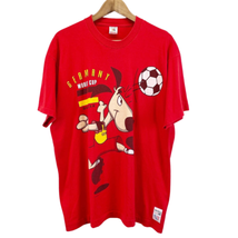 Vintage World Cup USA 94 Germany Single Stitch Red Soccer Football Mens XL  - £46.32 GBP