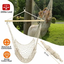 Hanging Rope Hammock Chair Porch Swing Seat Net Chair Swing Cotton Porch Chair - £45.77 GBP