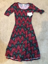New LuLaRoe Nicole XS Extra Small Beautiful geometric triangle floral gr... - $14.89