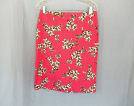 Talbots  skirt pencil straight 6P red floral unlined contoured waist kne... - $13.67