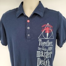Harry Potter Polo Shirt Master Of Death 170/84a US Size M Blue - $22.72