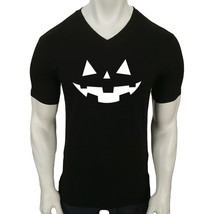 Nwt Halloween Pumpkin Face Scary Dark Horror Men&#39;s Short Sleeve Slim Fit T-SHIRT - £10.02 GBP