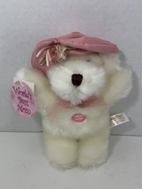 Dandee small plush talking Mother’s Day teddy bear World’s Best Mom pink hat - £5.72 GBP