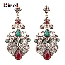 Super Big Earrings For Women Mosaic 62pcs White Crystal Indian Jewelry Antique C - £10.39 GBP