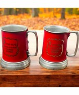 Set Of 2 Vtg 1972 Red Faux Leather MMG Manager Of Year Awards Dinner Mug... - $31.86 CAD