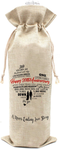 Ukebobo 30Th Year Wedding Anniversary Wine Bag - Gift for 30Th Anniversa... - $13.62