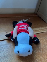 ASI It’s All Greek to Me Black &amp; White Plush Cow in Red University of Wisconsin - £11.69 GBP