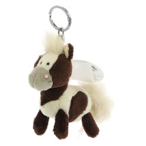 NICI Horse Pony Poonita White Brown Standing Plush Beanbag Key Chain 4 inches - $11.50