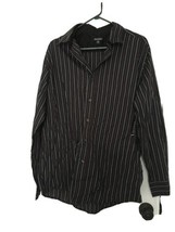 George Men&#39;s Striped Casual Long Sleeve Button-Up Shirt Collared Size L 42/44 - £23.50 GBP