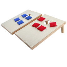 Wooden Cornhole Bean Bag Toss Game Set Unfinished 3 X 2&#39; Foldable Carry ... - £82.73 GBP