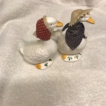 Vintage Pair - boy and girl - of ceramic geese - £41.07 GBP