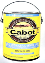 Cabot Premium Woodcare Solid Color Acrylic Decking Stain 1801 White Base... - £29.08 GBP