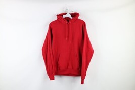 Vintage Streetwear Mens Size Small Faded Blank Hoodie Sweatshirt Cherry Red - £35.19 GBP