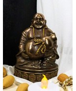 Ebros Laughing Buddha Hotei Carrying Wine Gourd Cone Incense Burner Holder - $38.37 CAD