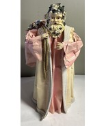Vtg. Silvestri Christmas Pink Floral 17&quot; Paper Mache Santa Tree Topper T... - $39.37 CAD