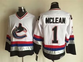 Canucks #1 Kirk McLean Jersey Old Style Uniform White - £39.28 GBP