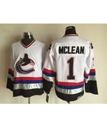 Canucks #1 Kirk McLean Jersey Old Style Uniform White - $49.00