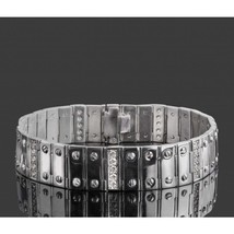 1.60 CT Homme Lien Diamant Bracelet 14k Blanc Solide Or Main 57.5 G 20.3cm - $21,779.07