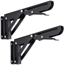 Sturdy Folding Shelf Brackets Black Metal Triangle Table Bench Folding Shelf NEW - £15.41 GBP