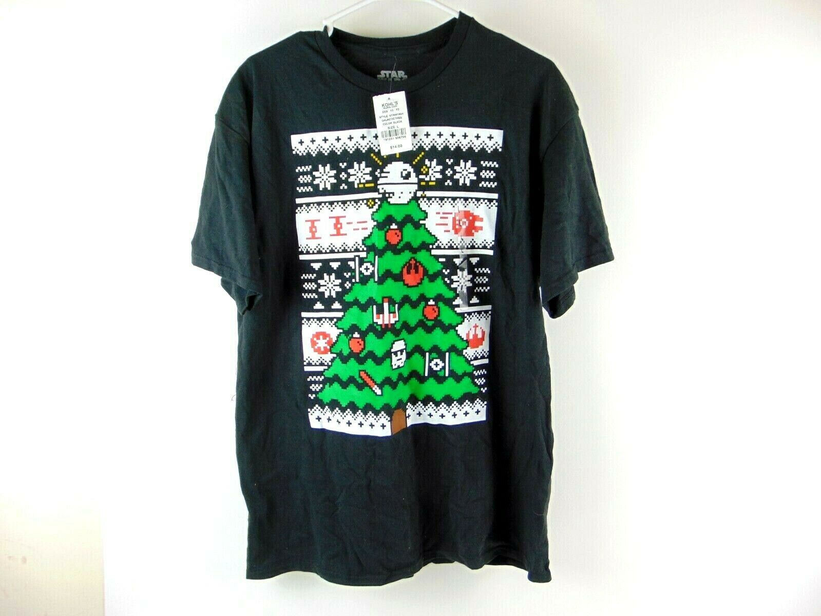 Primary image for Star Wars Galactic Tree Holiday Tee Black/Multi Size L nwt