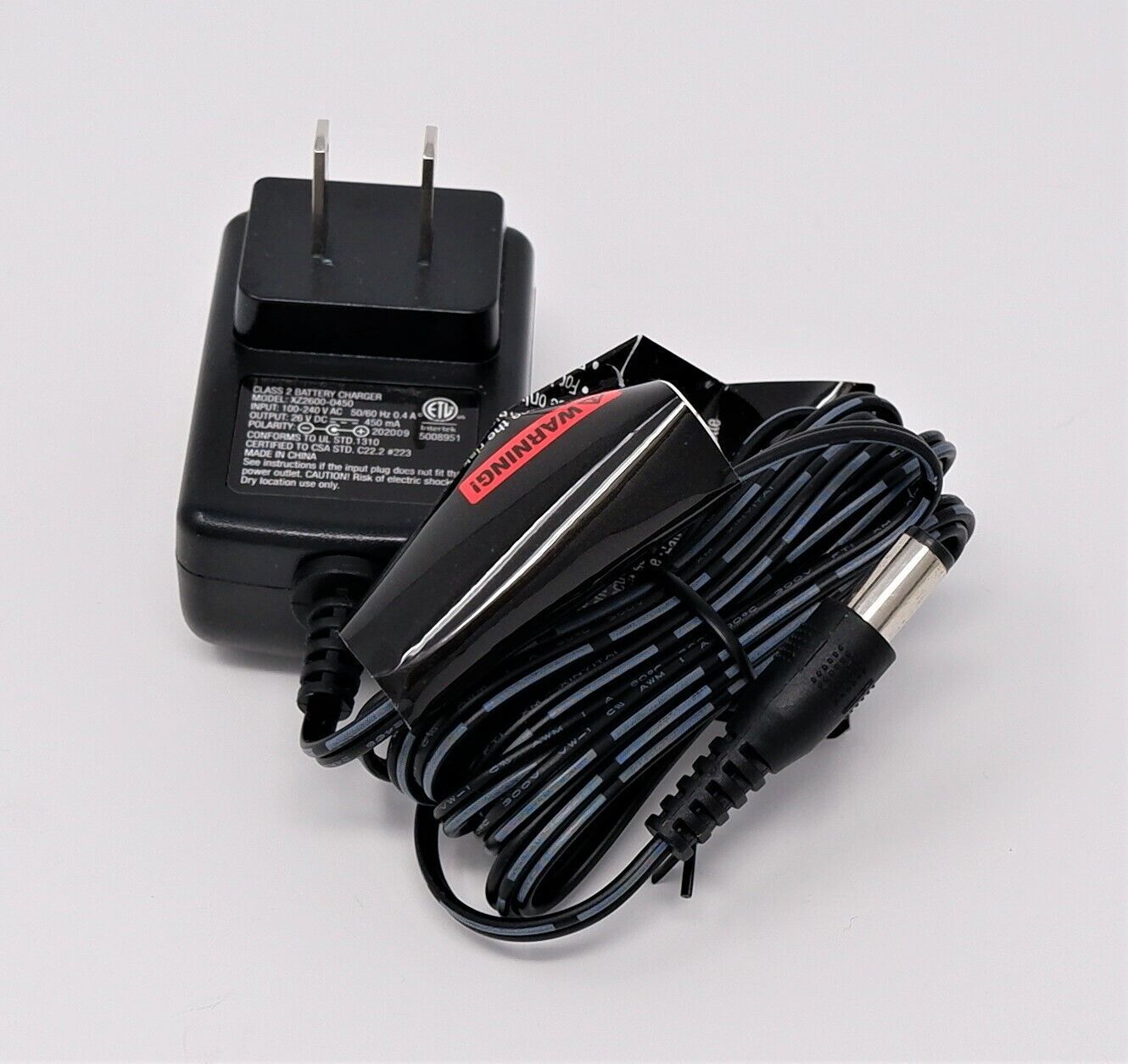 SUNJOE SUN JOE GENUINE ORIGINAL 24V BATTERY CHARGER XZ2600-0450 450MA - NEW - $24.48
