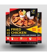 Printable Fried Chicken Restaurant Flyer - Restaurant Flyer Template - $7.00
